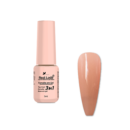 Esmalte em Gel 3 em 1-Base/Esmalte/Top Coat - Real Love - Cor 08