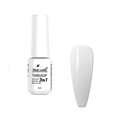 Esmalte em Gel 3 em 1-Base/Esmalte/Top Coat - Real Love - Cor 02 Renda