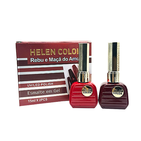 Kit Esmalte em Gel Rebu e Maçã do Amor Helen Color 2 unidades