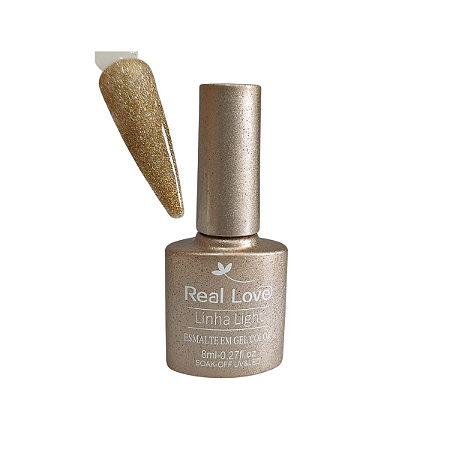 Esmalte em Gel Real Love Glitter Dourado 003