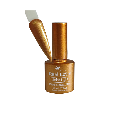 Esmalte em Gel Real Love Glitter Dourado 006