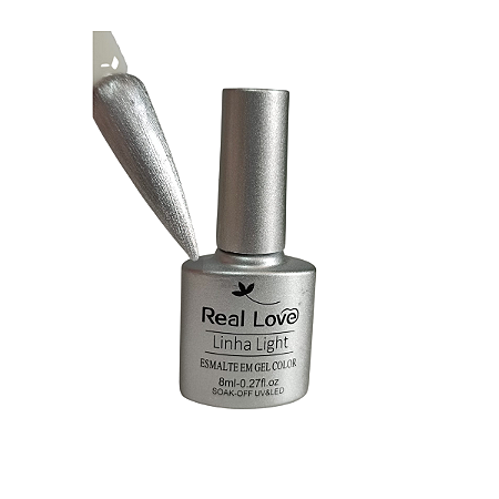 Esmalte em Gel Real Love Glitter Prata 001
