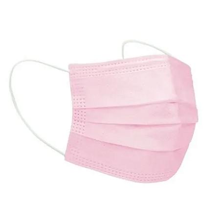 Máscara 3 Camadas c/ Elástico Rosa Pct 6 Und