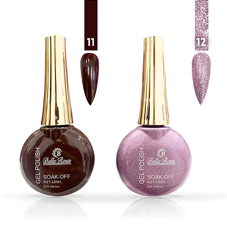 Kit 2 Esmaltes Em Gel Two Color 06 -18ml Bella Rosa