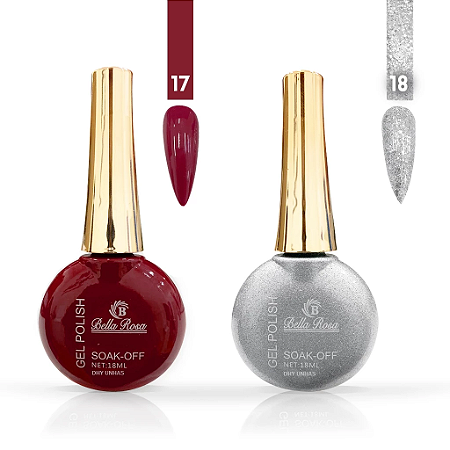 Kit 2 Esmaltes Em Gel Two Color 09 -18ml Bella Rosa
