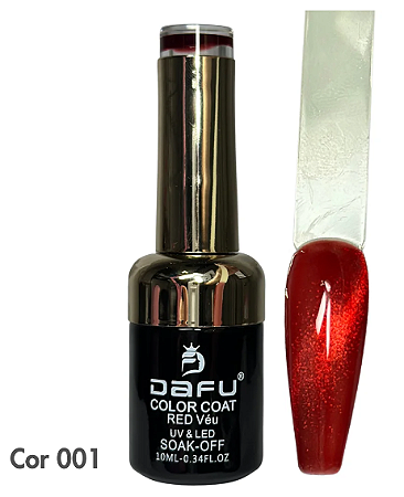 Esmalte em Gel Vermelho Rebu Transparente 01 Dafu 10 ml