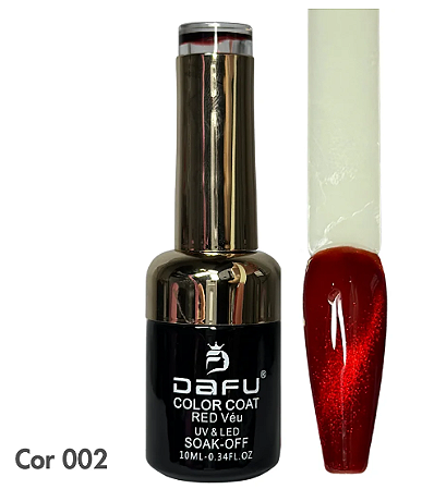 Esmalte em Gel Vermelho Rebu Transparente 02 Dafu 10 ml