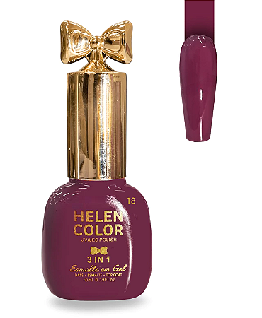 Esmalte em Gel 3 em 1 Helen Color 10ml 18