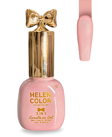 Esmalte em Gel 3 em 1 Helen Color 10ml 15
