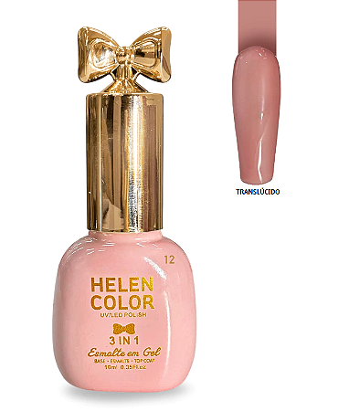Esmalte em Gel 3 em 1 Helen Color 10ml 12