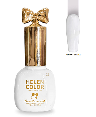Esmalte em Gel 3 em 1 Helen Color 10ml - Renda 02