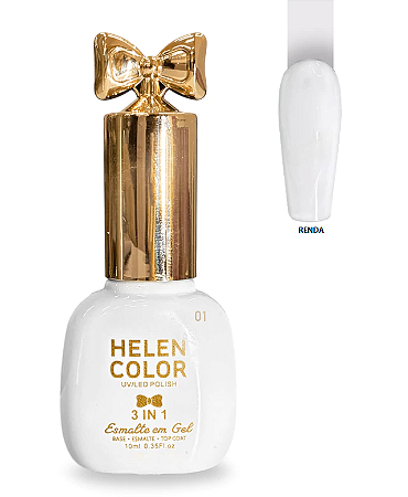 Esmalte em Gel 3 em 1 Helen Color 10ml - Renda 01