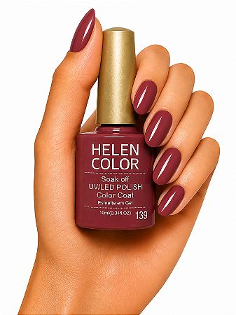 Esmalte em Gel Helen Color 10ml - Marsala Clássico 139