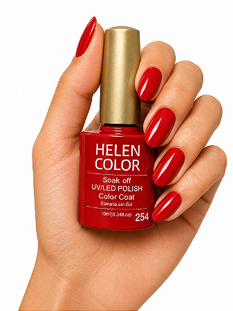 Esmalte em Gel Helen Color 10ml - Vermelho Framboesa 254