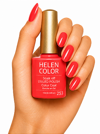Esmalte em Gel Helen Color 10ml - Vermelho Aberto 253