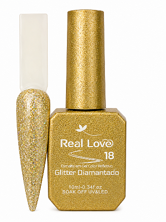 Esmalte Gel Glitter Diamantado Real Love Sem TPO - 18