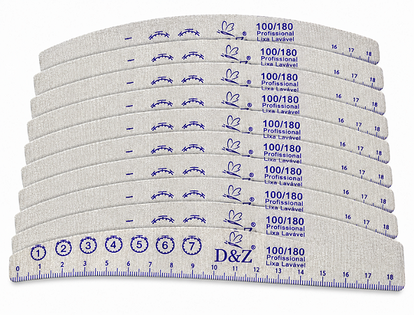 Kit 10 lixas 100/180 D&Z Slim Fina