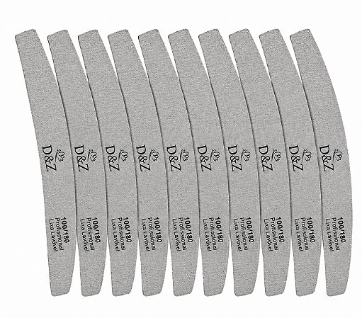 Kit 10 lixas 100/180 D&Z Boomerang