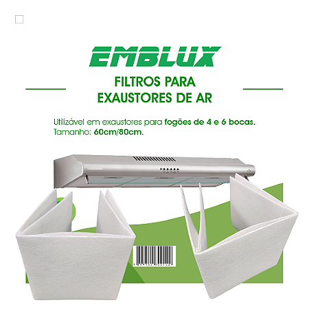 Filtro Para Exaustores de Ar Emblux Fardo 60x80cm