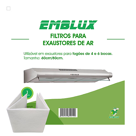 Filtro Exaustores de Ar Emblux 60x80cm