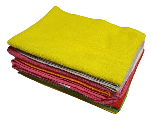 Kit 10 Flanela Microfibra Cores Limpeza Automotiva 40x50cm