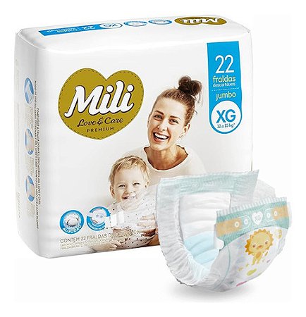 Fralda Love & Care Jumbo XG 1X22
