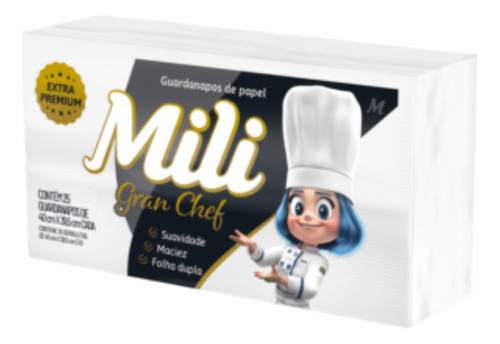 Guardanapo Folha Dupla Mili Gran Chef 40X39,5cm 1X25