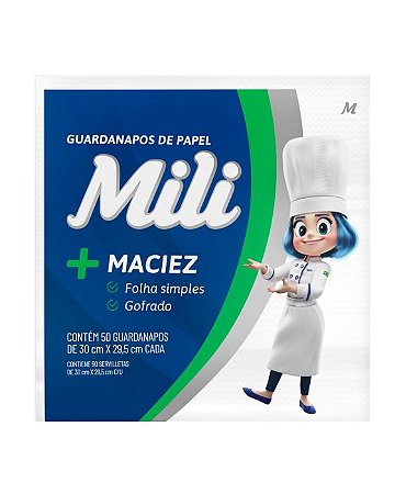 Guardanapo Folha Simples Mili 30X29,5cm 1X50