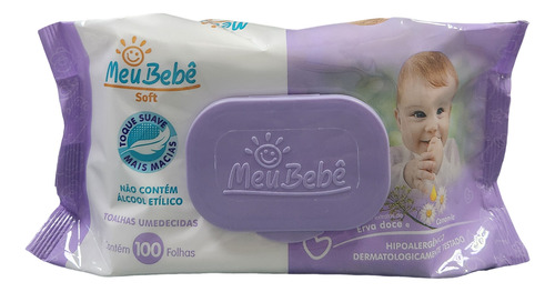 Lenço Umedecido Meu Bebê Soft 100 Folhas Erva Doce Camomila