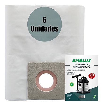 Saco Filtro Aspirador De Pó Descartável Gt20i 06 Unidades