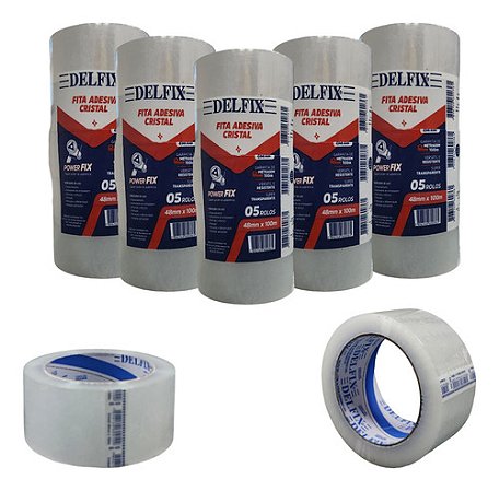 Fita Adesiva Transparente 48mmx100m Kit C/ 25 Unids 5 Tubos