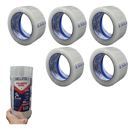 Fita Adesiva Transparente Larga Delfix 48x100 Anti Violação