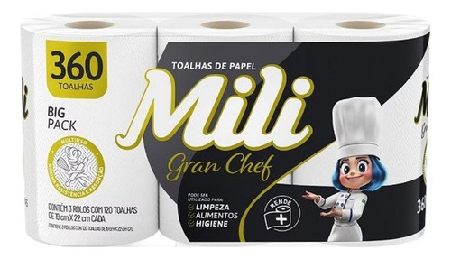 TOALHA DE PAPEL GRAN CHEF 360FLS 1X3X120