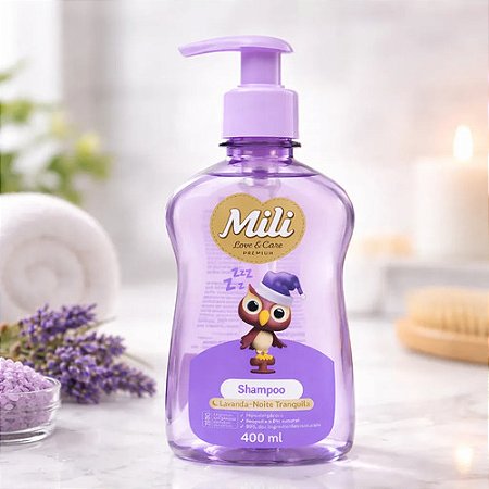 Shampoo Mili Love & Care Lavanda Suave 400ml Hipoalergênico