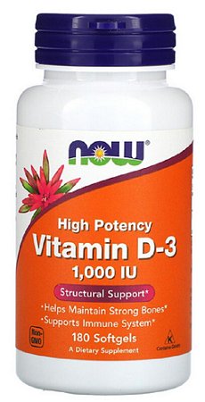 Vitamina D3 1000UI | 180 Softgels - NOW