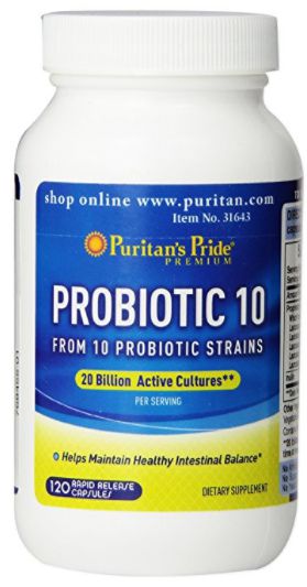 Probiotic 10 20 bilhoes culturas ativas | 120 Cápsulas - Puritan's Pride