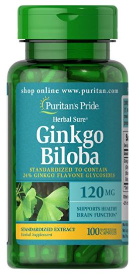 Ginkgo Biloba (Babosa - Standarlized Extract) 120mg | 100 Cápsulas - Puritan's Pride