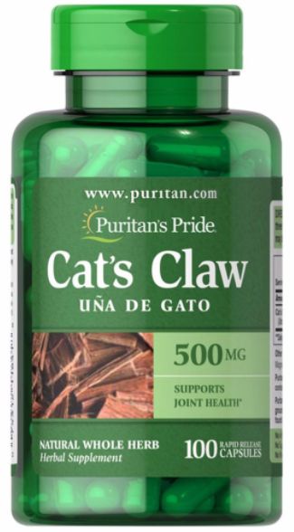 Unha de Gato (Uncaria Tomentosa) - Cat's Claw  500mg | 100 Cápsulas - Puritan's Pride