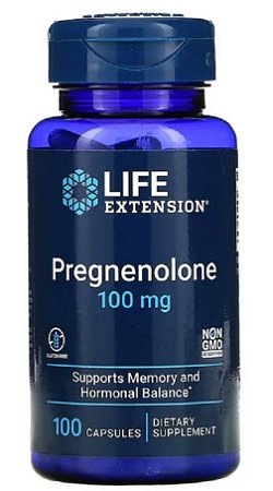 Pregnenolona 100mg | 100 Cápsulas - Life Extension