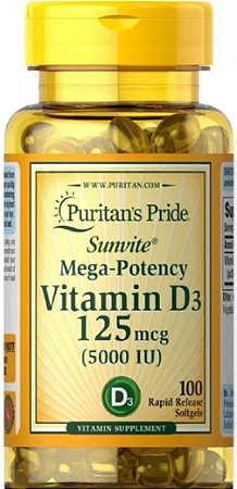 Vitamina D3 5.000 ui | 100 Softgels - Puritan's Pride