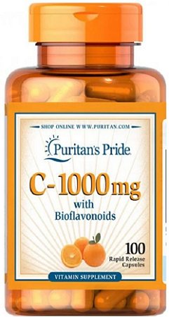 Vitamina C 1000mg com Bioflavanoides | 100 capsulas - Puritan's pride