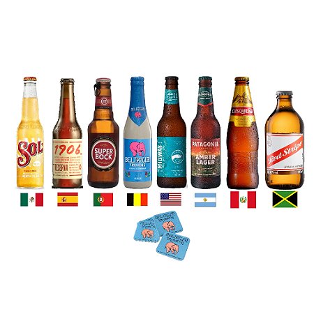 kit Cervejas Importadas P/ Presente 8 Países