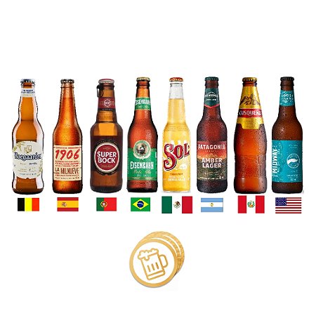 kit Cervejas Artesanais 8 Países P/ Presente
