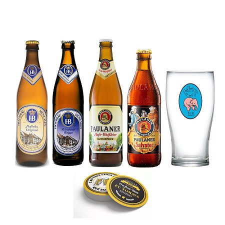Kit Cervejas Alemãs C Copo para Presente