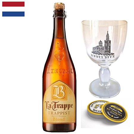 La Trappe Blonde Rolhada 750ml + Taça Abbey Beer