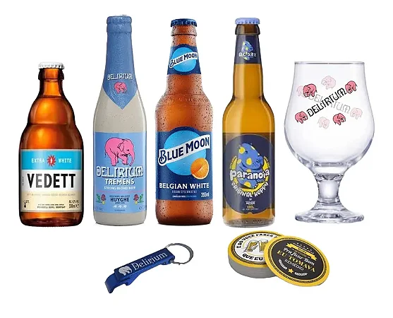 Kit Cervejas Belgas com Taça Delirium