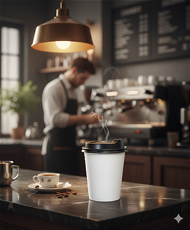 Copo Papel Café Chá E Cappuccino Biodegradável 180ml - 50unid