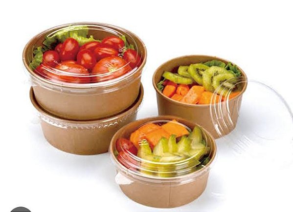 Pote Papel Kraft 750ml  20un Cereal Caldo Salada C/tampa