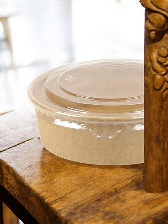 Pote Bowl Kraft 900ml Alimentos Secos Molhados 10un C/tampa