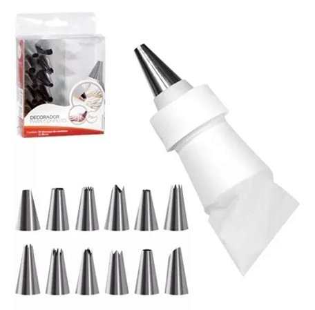 Bicos De Confeitar Inox C/12 Peças P/ Bolos Torta Biscoitos